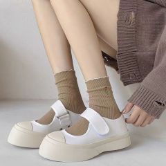 袜子女 螺口花边郁金香堆堆袜 潮流百搭学院风中筒袜