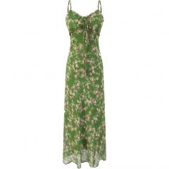 澳洲小众胸前系带碎花连衣裙